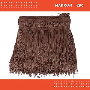 Franja De Tecido Acetinado - 20 Cm - Grade De Cores - Rolo C/10 Mts Cor:Marrom