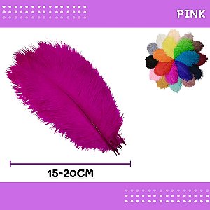 6 Penas de Avestruz Coloridas - 15-20cm COR:PINK