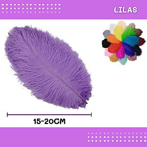 6 Penas de Avestruz Coloridas - 15-20cm COR:LILAS