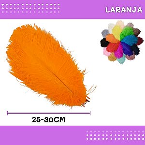 6 Penas de Avestruz Coloridas - 25-30cm COR:LARANJA