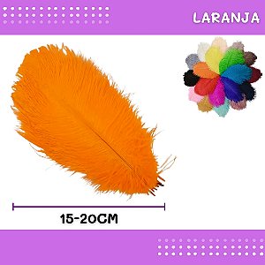 6 Penas de Avestruz Coloridas - 15-20cm COR:LARANJA