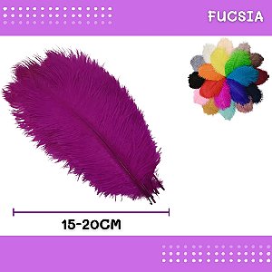 6 Penas de Avestruz Coloridas - 15-20cm COR:FUCSIA