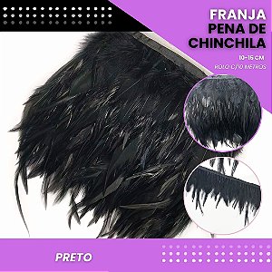 Franja Pena Chinchila Premium - Rolo c/10 Mts COR: PRETO