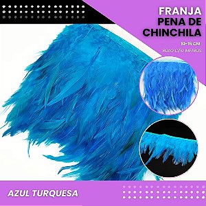 Franja Pena Chinchila Premium - Rolo c/10 Mts COR: AZUL-TURQUESA
