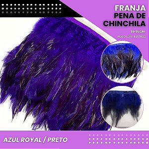 Franja Pena Chinchila Premium - Rolo c/10 Mts COR: AZUL-ROYAL/PRETO