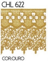 Renda Guipir Chl-622 10.0 Cm - Rolo C/13.7 Mts Cor:Ouro