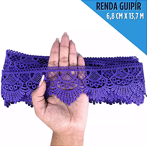 Renda Guipir Chl-438 6.8 Cm - Rolo C/13.7 Metros Cor:Roxo-218