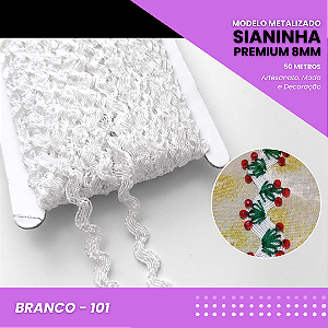 Sianinha Metalizada - 08mm - Rolo C/50 Mts Cor:Branco-101
