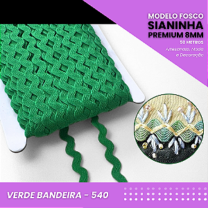 Sianinha - 08mm - Rolo C/50 Mts Cor:Verde-Bandeira-540