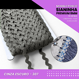 Sianinha - 08mm - Rolo C/50 Mts Cor:Cinza-Escuro-307