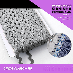 Sianinha - 08mm - Rolo C/50 Mts Cor:Cinza-Claro-119