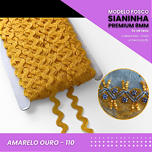 Sianinha - 08mm - Rolo C/50 Mts Cor:Amarelo-Ouro-110
