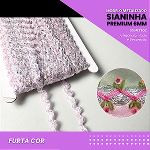 Sianinha Metalizada - 06mm - Rolo C/50 Mts Cor:Furta-Cor-FUR