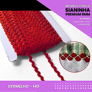 Sianinha Premium - 06mm - Rolo C/50 Mts Cor:Vermelho-145