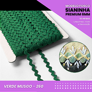 Sianinha Premium - 06mm - Rolo C/50 Mts Cor:Verde-Musgo-260