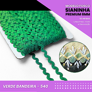 Sianinha Premium - 06mm - Rolo C/50 Mts Cor:Verde-Bandeira-540