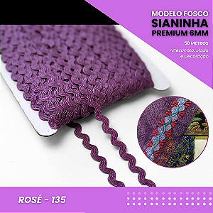 Sianinha Premium - 06mm - Rolo C/50 Mts Cor:Rose-135