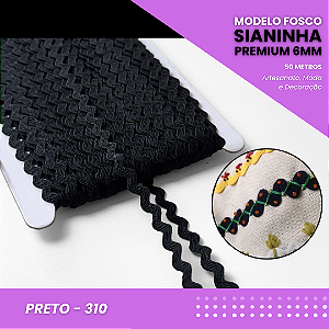 Sianinha Premium - 06mm - Rolo C/50 Mts Cor:Preto-310