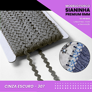 Sianinha Premium - 06mm - Rolo C/50 Mts Cor:Cinza-Escuro-307
