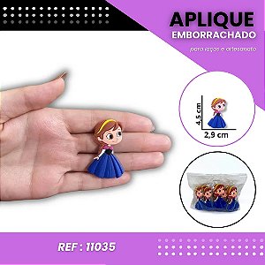 Aplique Emborrachado Para Laços - Princesa Anna Frozen Ref:11035