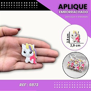 Aplique Emborrachado Para Laços - Unicórnio Fofo Pink Ref: 9873