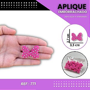 Aplique Emborrachado Para Laços - Laço Minnie Mouse Pink Ref: 771