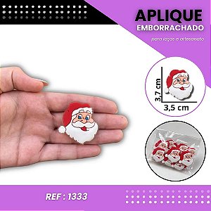 Aplique Emborrachado Para Laços - Papai Noel Rosto Ref: 1333