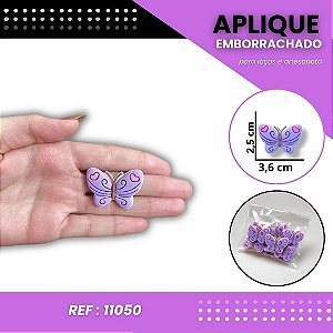 Aplique Emborrachado Para Laços - Borboleta Fofa Lilás - Ref: 11050