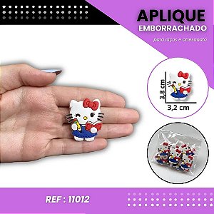 Aplique Emborrachado Para Laços - Hello Kitty Escolar Ref: 11012