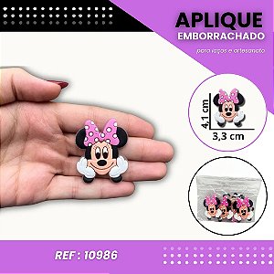 Aplique Emborrachado Para Laços - Minnie Mouse Fofa Pink Ref: 10986