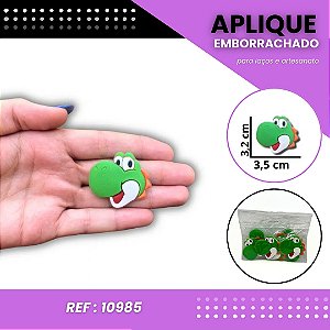Aplique Emborrachado Para Laços - Yoshi Super Mario Kart Ref: 10985