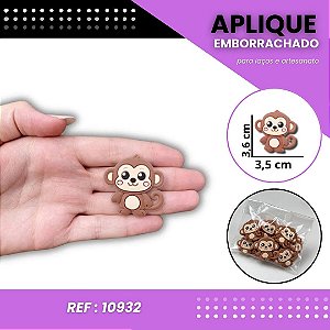Aplique Emborrachado Para Laços - Safari Animais Macaco Ref: 10932