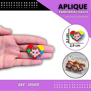 Aplique Emborrachado Para Laços - Coração P Autismo Menina Ref: 10905