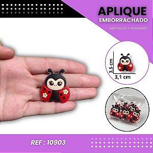 Aplique Emborrachado Para Laços - Safari Animais Joaninha Ref: 10903