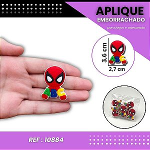 Aplique Emborrachado Para Laços - Homem Aranha ABC Escolar Ref: 10884