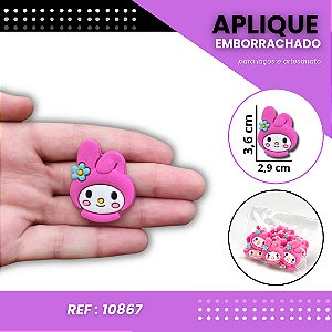 Aplique Emborrachado Para Laços - Rosto My Melody Hello Kitty Ref: 10867