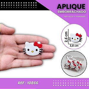 Aplique Emborrachado Para Laços - Hello Kitty Rosto Ref: 10866