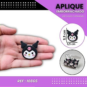 Aplique Emborrachado Para Laços - Kuromi Hello Kitty Ref: 10865