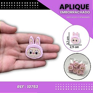 Aplique Emborrachado Para Laços - Labubu Rosa Ref: 10753
