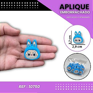 Aplique Emborrachado Para Laços - Labubu Azul Ref: 10750