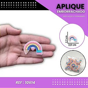 Aplique Emborrachado Para Laços - Lápis Rosa Arco-Íris Escolar Ref: 10614