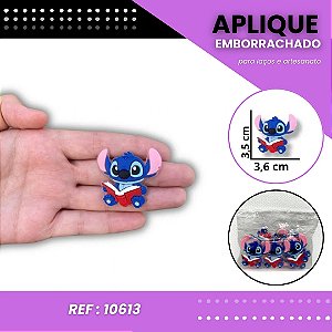 Aplique Emborrachado Para Laços - Stitch Livro Escolar Ref: 10613