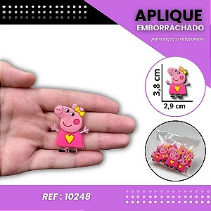 Aplique Emborrachado Para Laços - Peppa Pig Pink Ref: 10248