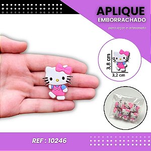 Aplique Emborrachado Para Laços - Hello Kitty Rosa Ref: 10246