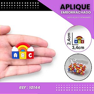 Aplique Emborrachado Para Laços - Escolar Nuvem Vermelho ABC Ref: 10144