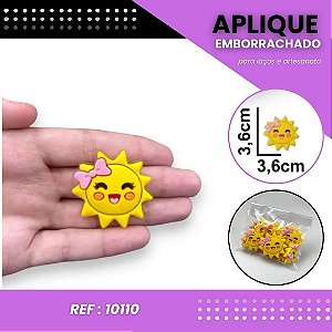 Aplique Emborrachado Para Laços - Sol Laçinho Rosa Ref: 10110