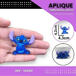 Aplique Emborrachado Para Laços - Stitch Abraço Ref: 10090