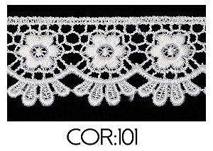 Renda Guipir Chl-655 3.5 Cm - Rolo C/13.7 Metros Cor:Branco-101
