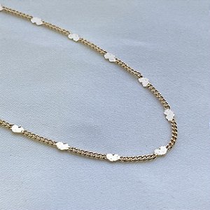 Tornozeleira Coração Banhado Em Ouro 18k