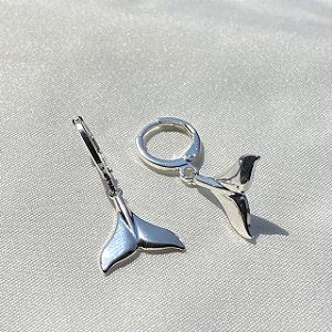 Brinco Cauda De Sereia Banhado Em Prata 925